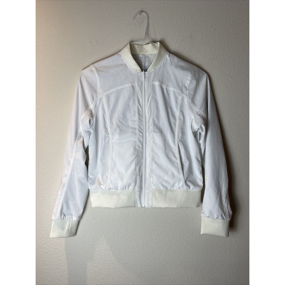 lululemon, reversible jacket, white / grey print, size 4